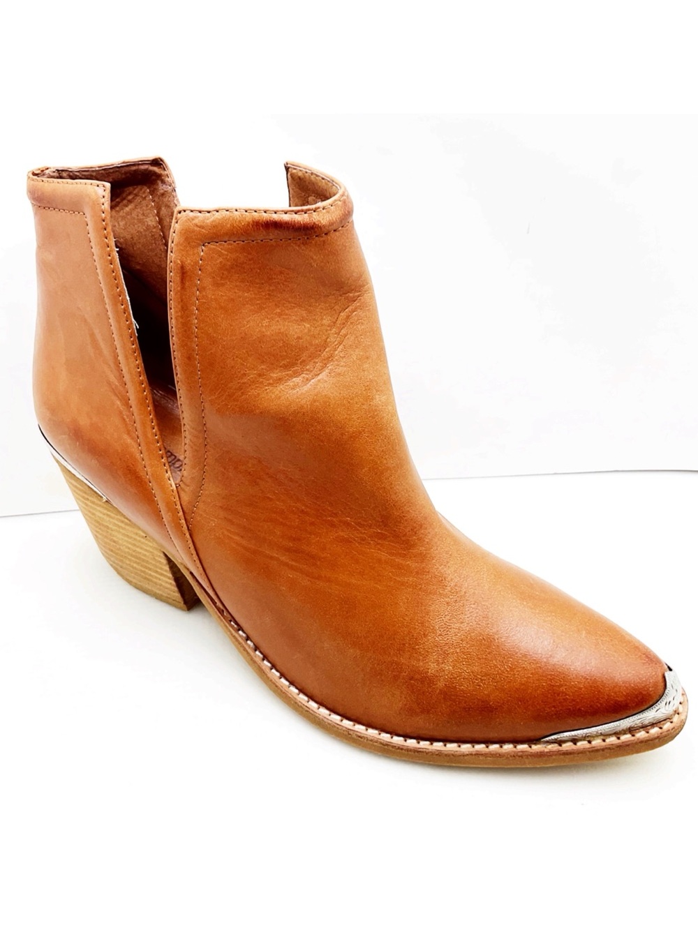 {Jeffrey Campbell} Cognac Cromwell Leather Boots - Picture 3 of 15